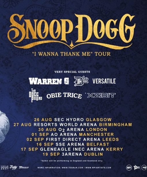 Snoop Dogg Reschedules I Wanna Thank Me UK And Ireland Tour To