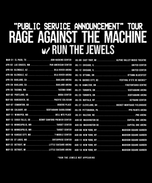 Alpine Valley 2022 Schedule Rage Against The Machine - Public Service Announcement Tour - 09 July 2022  - Alpine Valley Music Theatre - Event/Gig Details & Tickets | Gigseekr