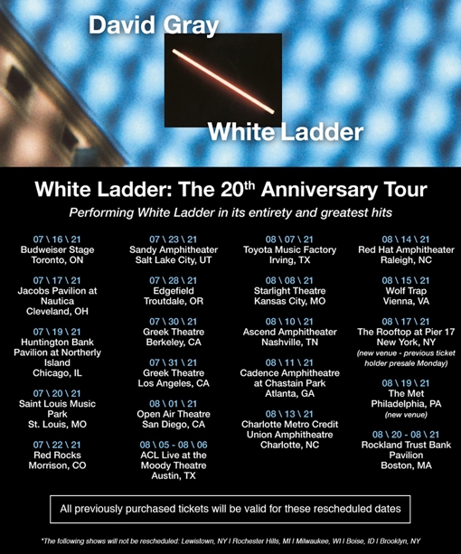 Sandy Amphitheater Schedule 2022 David Gray - White Ladder: The 20Th Anniversary Tour - 22 July 2022 - Sandy  Amphitheater - Event/Gig Details & Tickets | Gigseekr