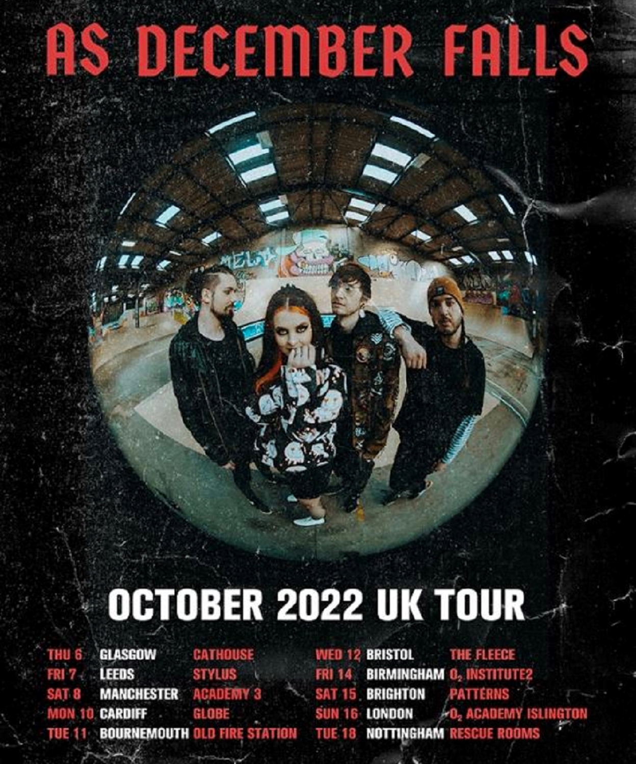 AS Decembers Falls UK Tour poster