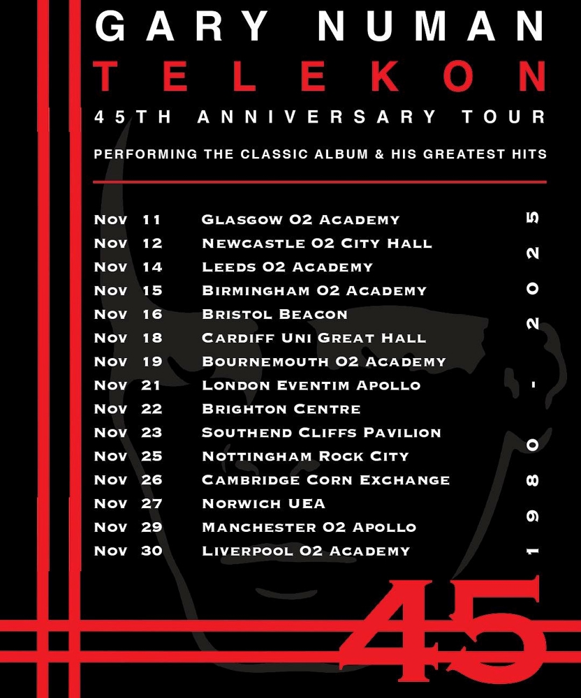 Event on 12 November 2025 - Gary Numan @ Doors Open: 19:00