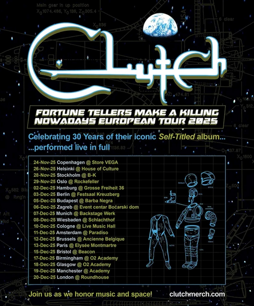 Event on 08 December 2025 - Clutch @ Doors Open: 19:00