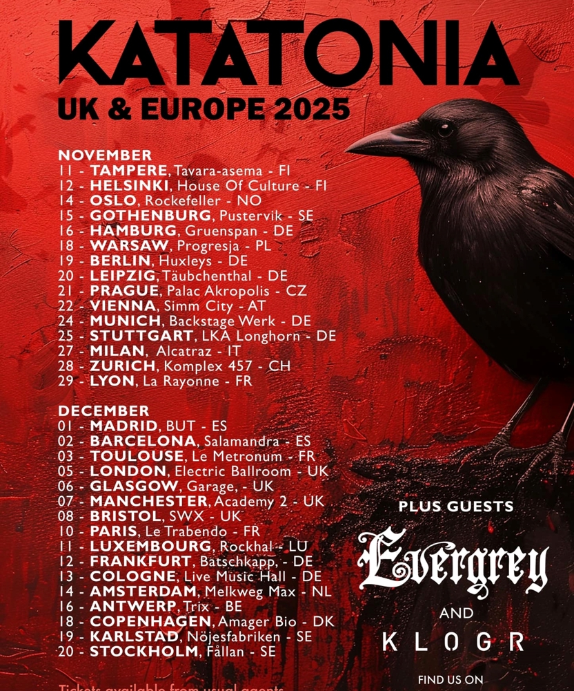 Event on 10 December 2025 - Katatonia @ Doors Open: 19:00