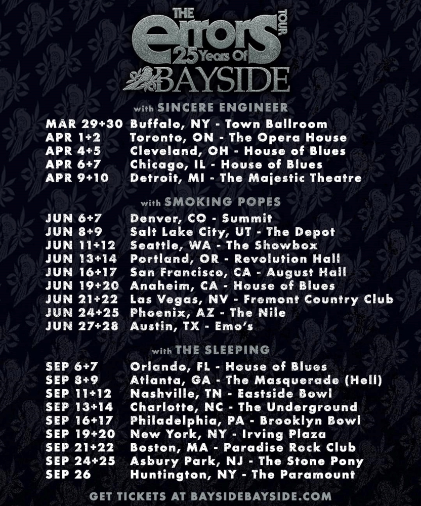Bayside - 25 Years of Bayside: The Errors Tour | Event