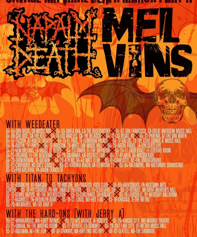 Napalm Death & Melvins - Savage Imperial Death March Part II Tour | Event