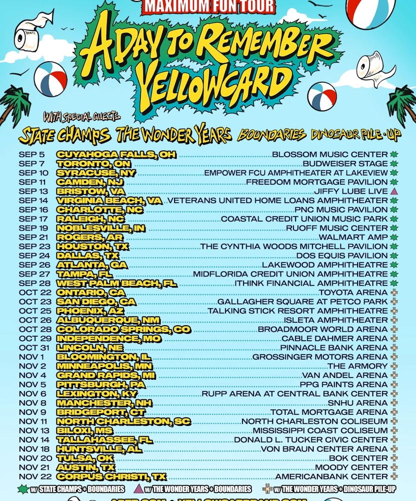 Event on 09 November 2025 - A Day To Remember & Yellowcard @ Doors Open: 19:00
