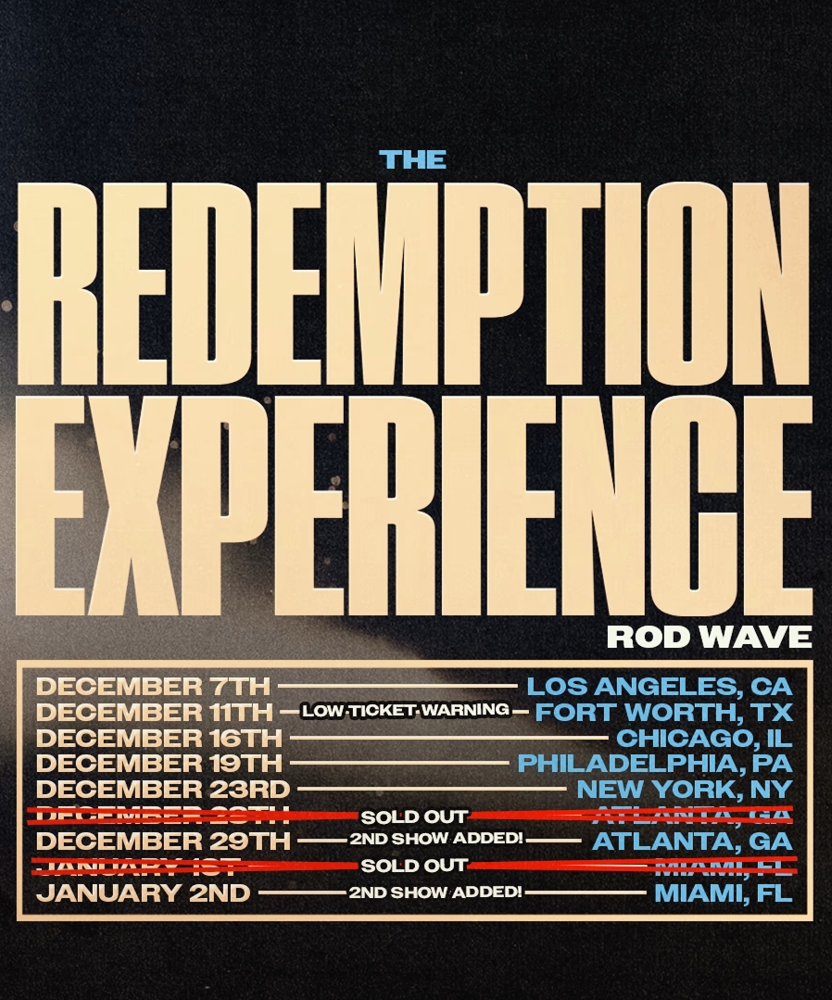 Rod Wave The Redemption Experience 29 December 2025 State Farm