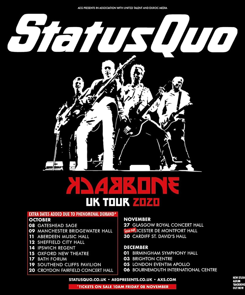 Status Quo - Backbone UK and European Tour 2020 | Event